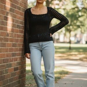 Dolce & Gabbana Black Crochet Top